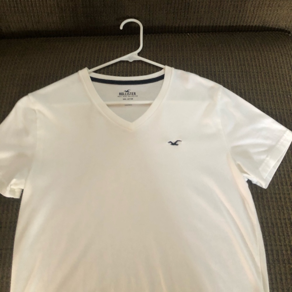 Hollister White V-Neck